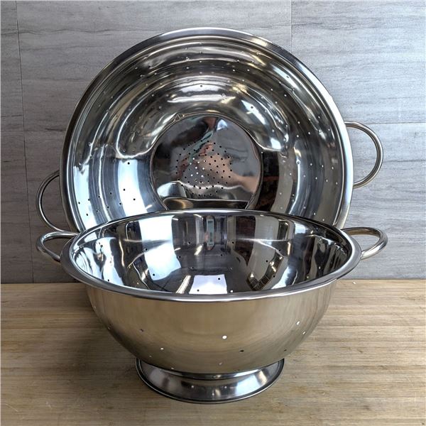 8qt & 14qt Stainless Colanders - Lot of 2pcs |CC6/L8-MC2
