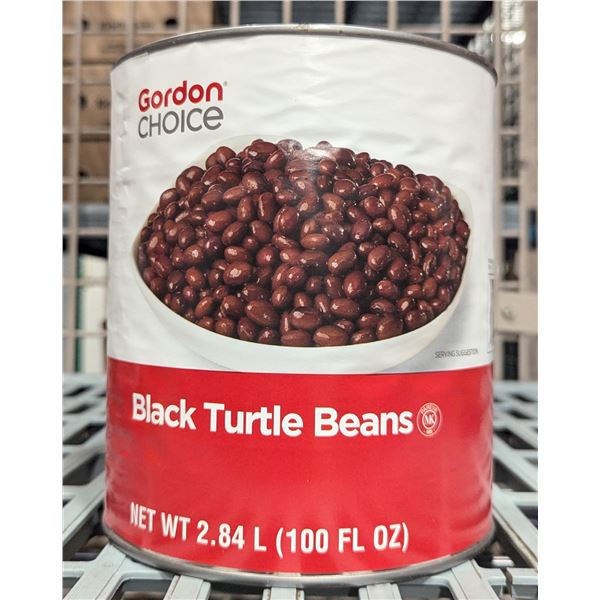 Gordon Choice Black Turtle Beans 2.84L - Lot of 5 |Can Rack 12