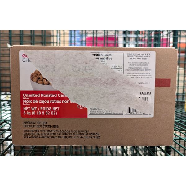 Gordon Choice Unsalted Toasted Cashew Nut 3Kg  |Glass Door 2