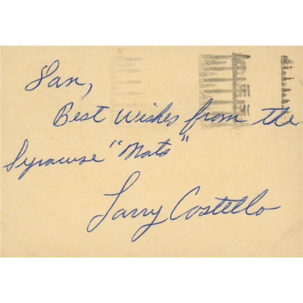 Larry Costello original signature cut
