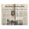 Image 1 : The Dallas Morning News Death of Jacqueline Onassis Kennedy Original Vintage Newspaper