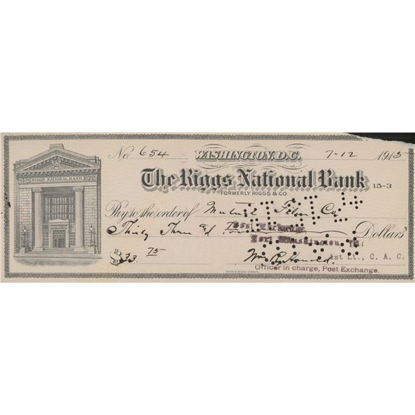 Major General William Arnold signed check