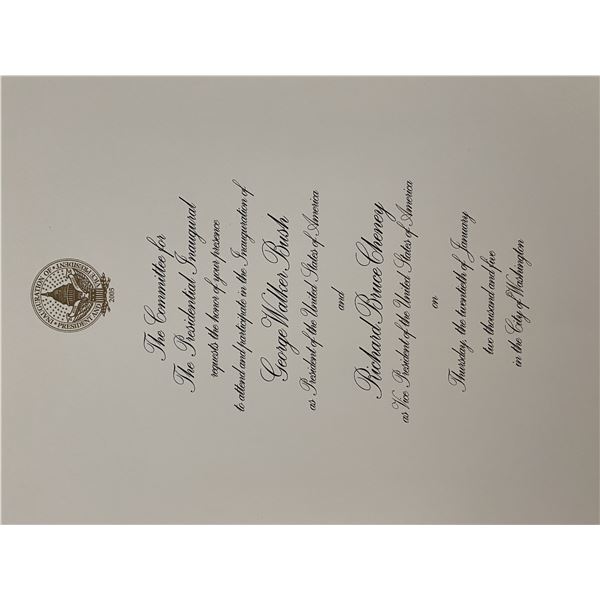 Bush, Cheney 2005 Inauguration Invitation