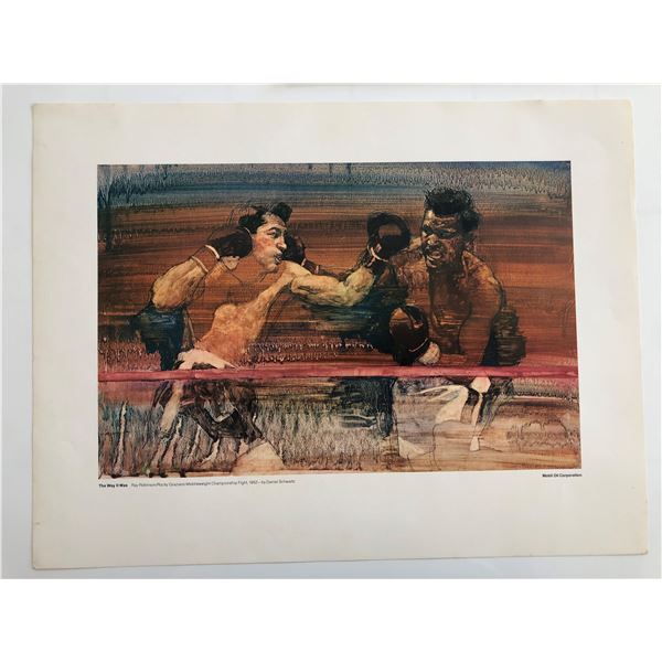 The Way It Was Art Series. Ray Robinson - Rocky Graziano Middleweight Championship Fight, 1952 Print