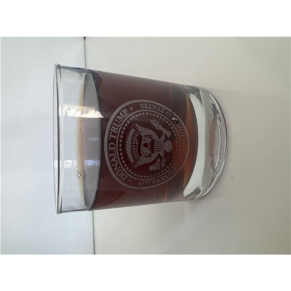 Donald Trump Presidential Seal Rocks Glass