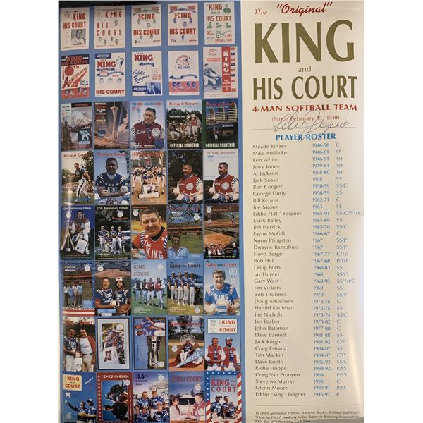The King And His Court poster signed by Eddie Feigner.