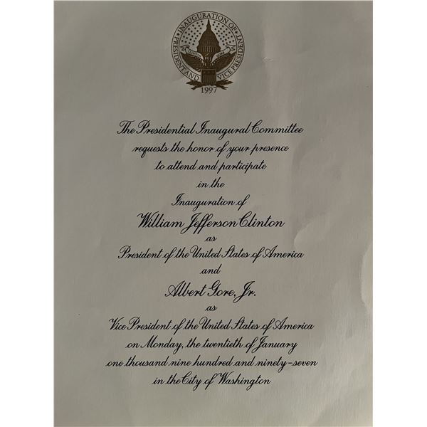 1997 Bill Clinton Inauguration invitation
