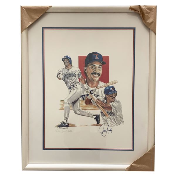 Texas Rangers Juan Gonzalez signed lithograph. 32x26 inches