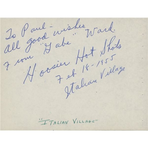 Hoosier Hotshots original signatures dated February 18, 1955