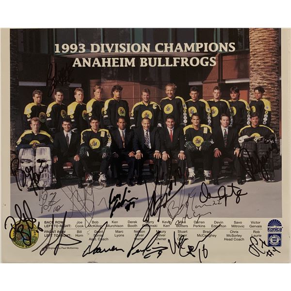 Anaheim Bullfrogs team signed photo