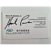 Image 1 : Former United States Secretary of the Treasury Henry Paulson signed business card