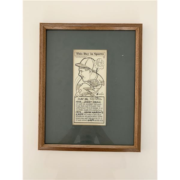 Hank Aaron newspaper cartoon clip