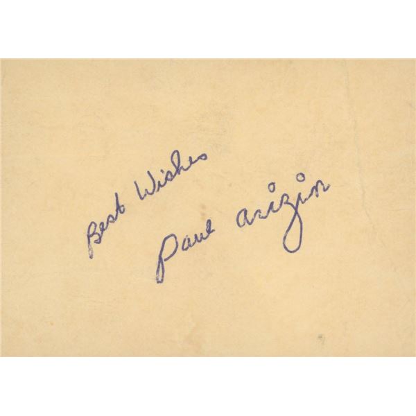 Paul Arizin original signature