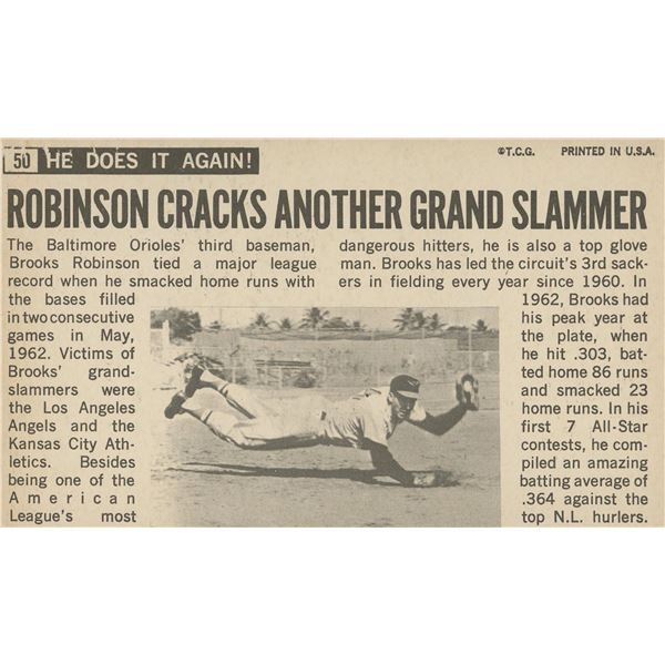 Baltimore Orioles Brooks Robinson signed page