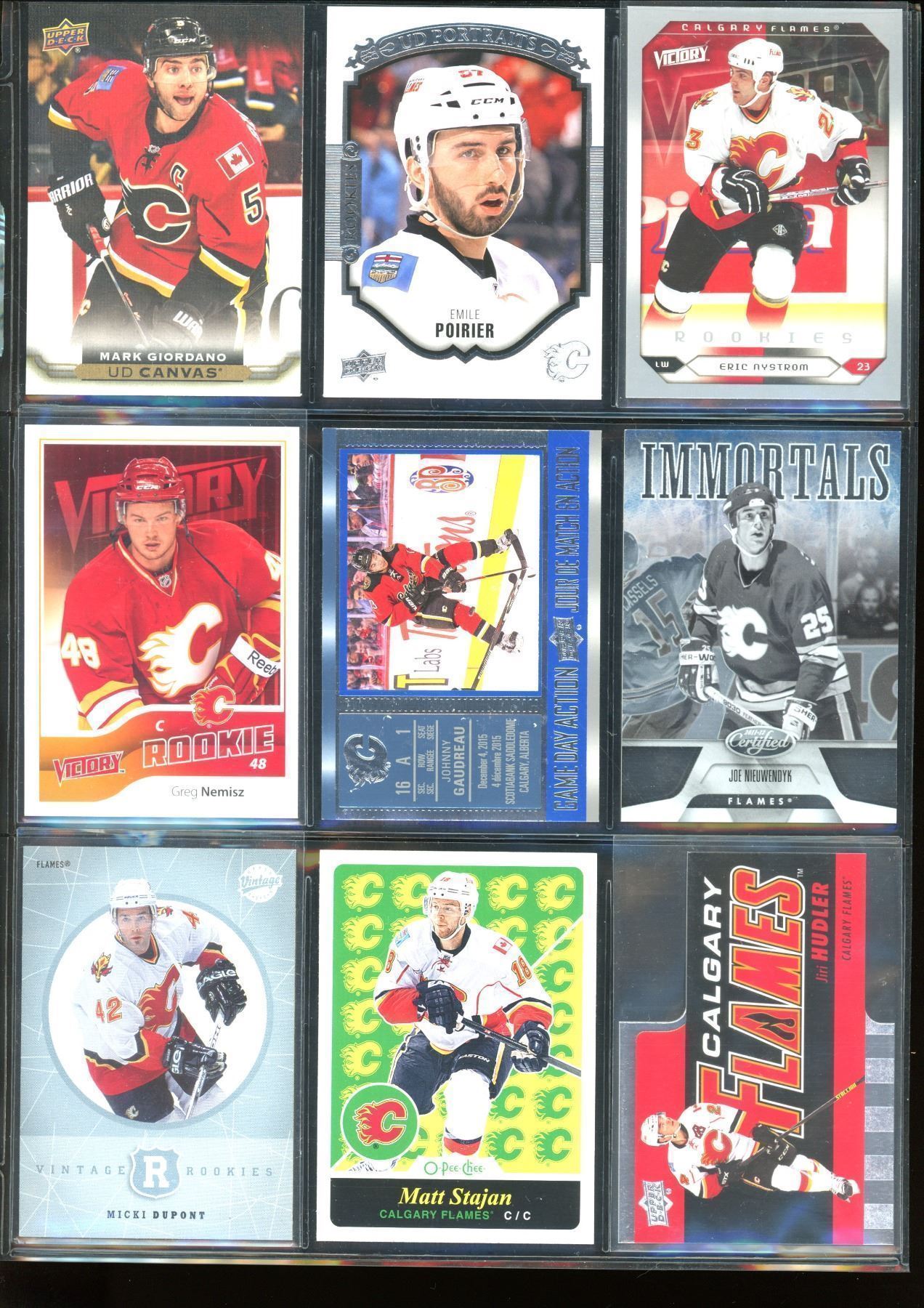 9 NHL Calgary Flames Rookie & Insert Cards