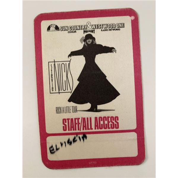 Stevie Nicks Rock a Little Tour Staff/All Access Backstage Pass