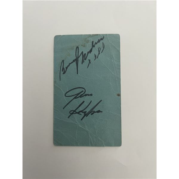 Benny Goodman and Gene Krupa signed Monaco Garden hotel card