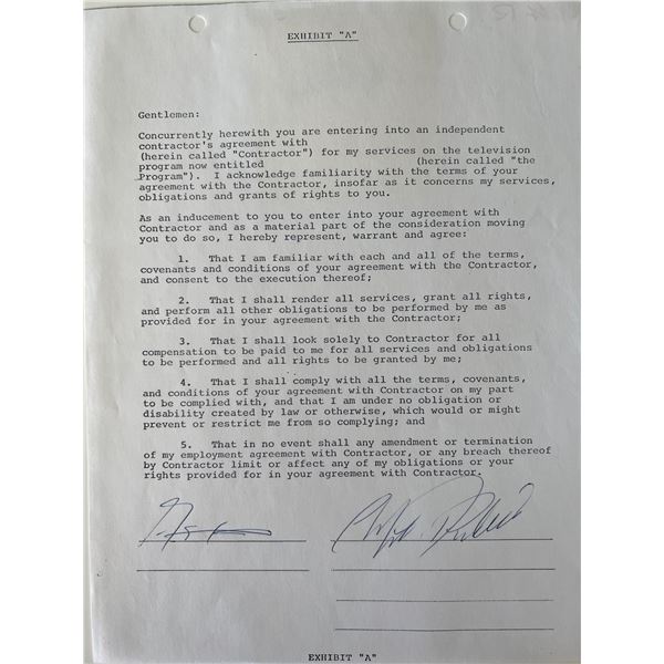 Cliff Richard signed contract.