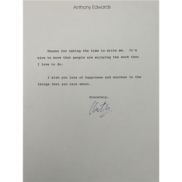 Anthony Edwards signed letter