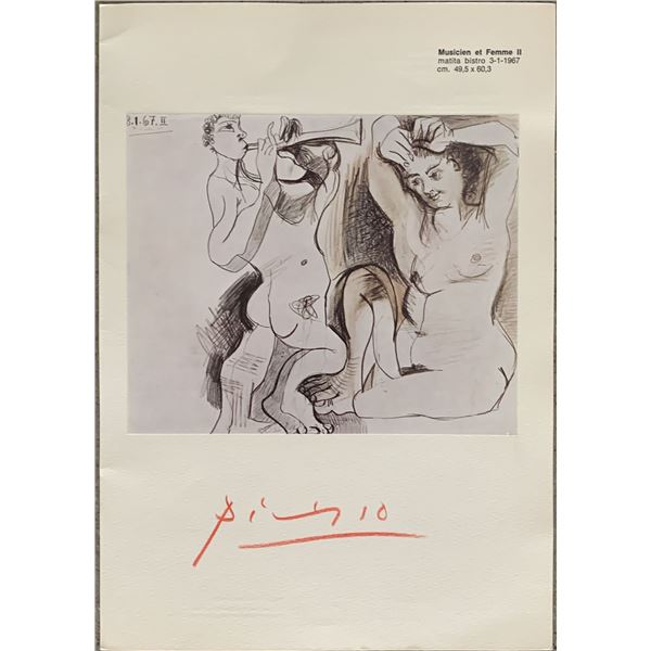 Pablo Picasso signed print flat