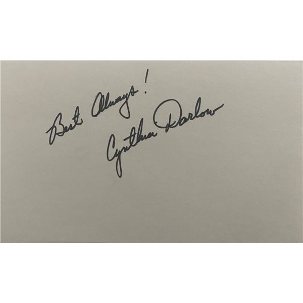Actress Cynthia Darlow original signature