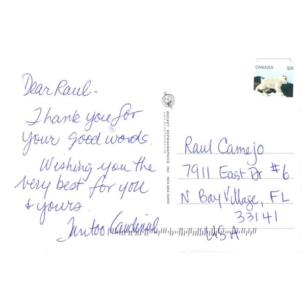 Tantoo Cardinal signed postcard