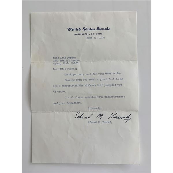 Ted Kennedy Signed Letter