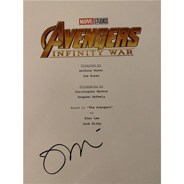Avengers: Infinity War signed script cover