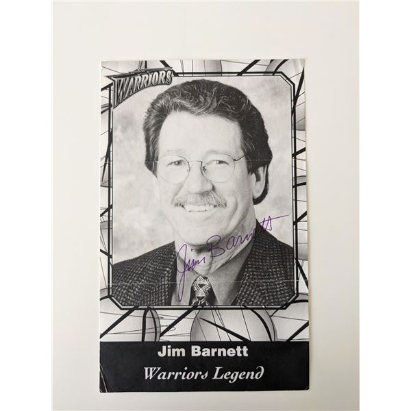 Jim Barnett Warriors signed photo