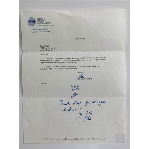 Joseph P. Kennedy II Signed Letter