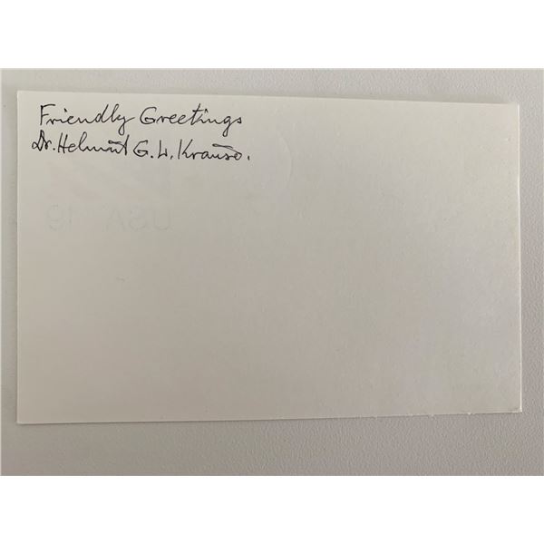 Rocket Scientist Dr. Helmut Krause original signature