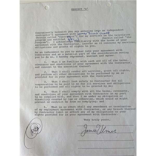 James "Blood" Ulmer signed contract