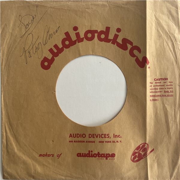 Patsy Cline signed vinyl sleeve