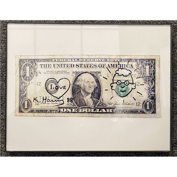 K. Haring facsimile signed framed  photo