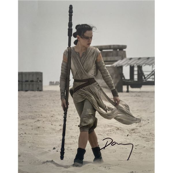 Star Wars: The Force Awakens Daisy Ridley signed movie photo