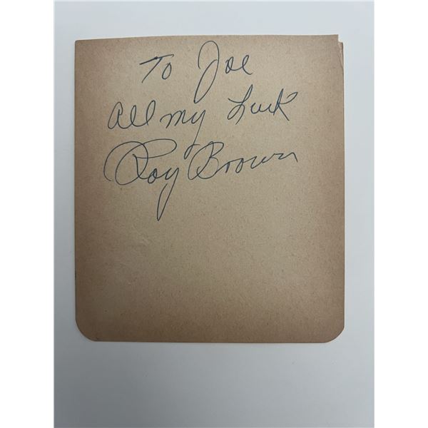 Roy Brown signed note