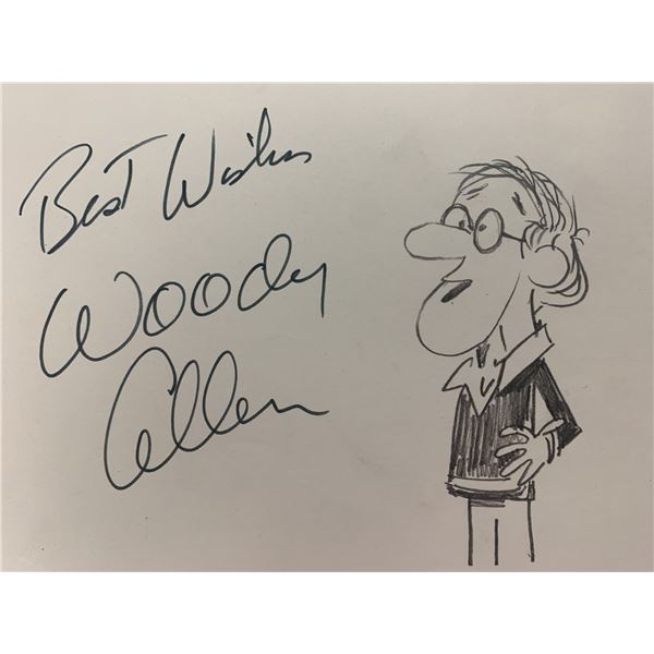 Woody Allen signed self portrait. GFA Authenticated