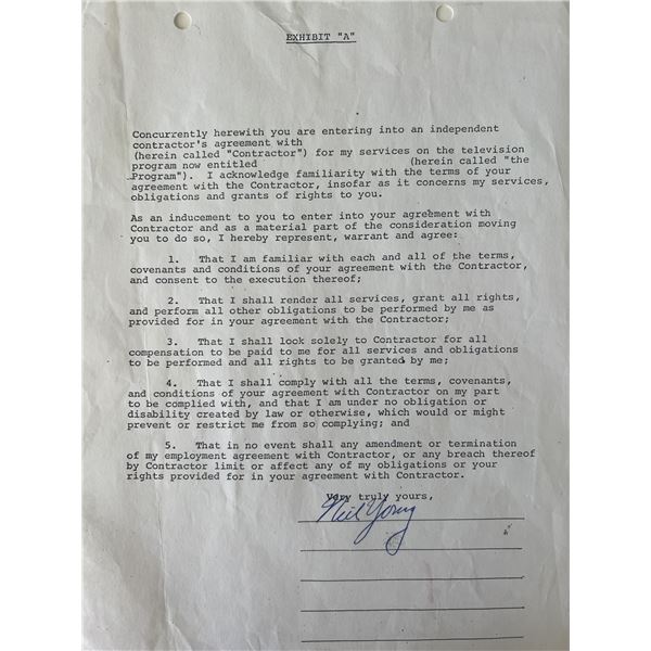 Neil Young signed contract