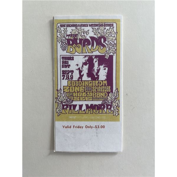 The Byrds unsigned concert ticket