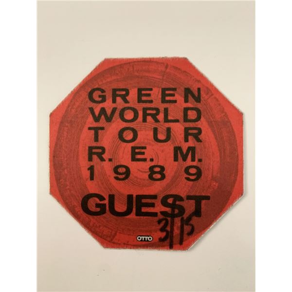 R.E.M Green World Tour 1989 Guest Pass