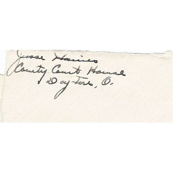 MLB star Jesse Haines signed envelope