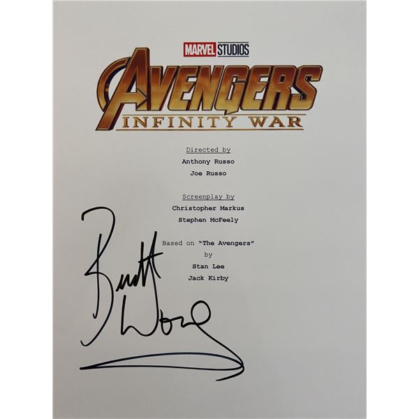 Avengers: Infinity War signed script cover