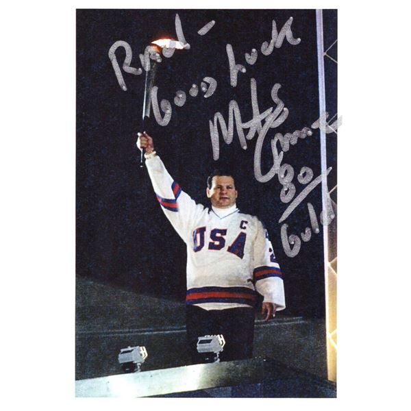 Mike Eruzione signed 1980 Olympics photo
