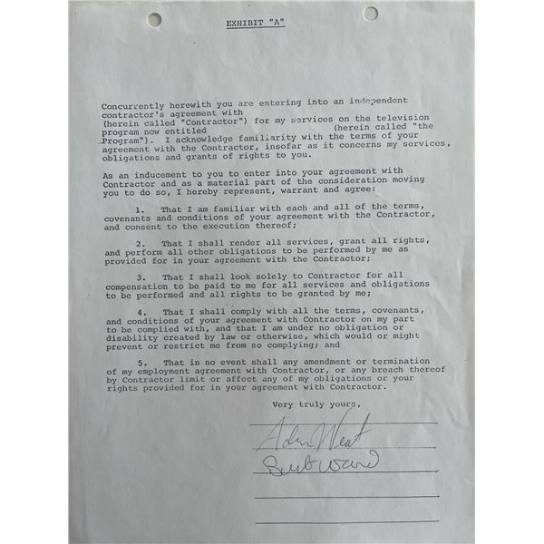 Batman Adam West and Burt Ward signed contract