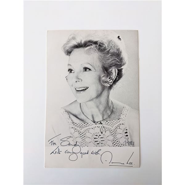 Anna Lee signed photo