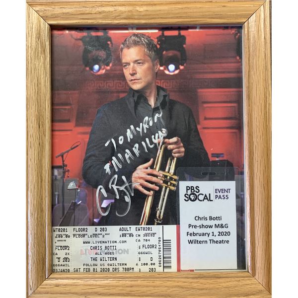 Chris Botti signed photo with ticket and event pass
