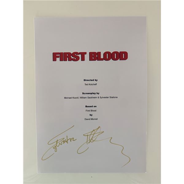 Sylvester Stallone signed First Blood script cover