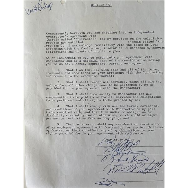Vanilla Fudge signed contract