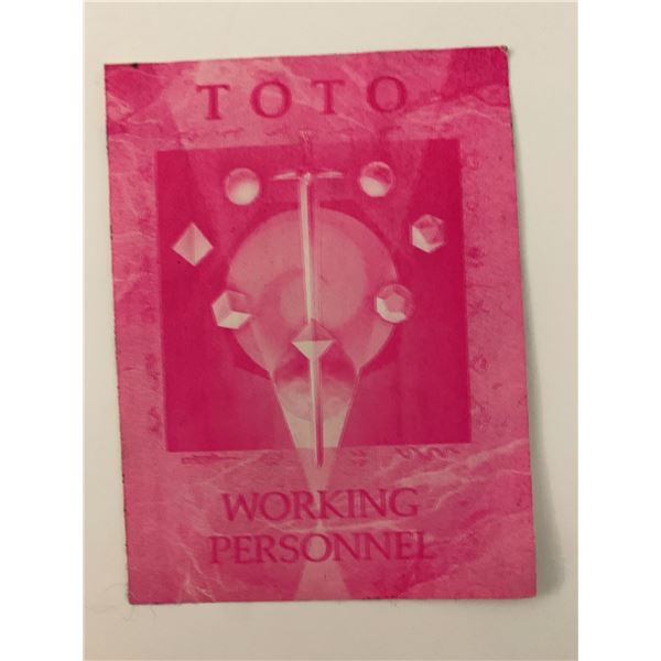 Toto Working Personnel Backstage Pass