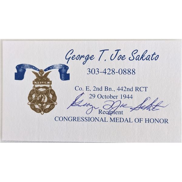 George Taro Sakato signed card